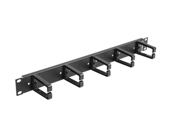 19" CABLE MANAGEMENT PANEL WITH 5 PLASTIC HOLDERS 1U TYPE B BLACK LANBERG