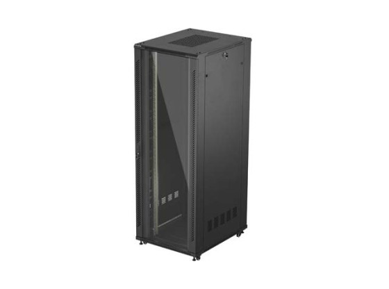RACK CABINET 19" FREE-STANDING 47U/800X1000 (FLAT PACK) WITH GLASS DOOR BLACK LANBERG