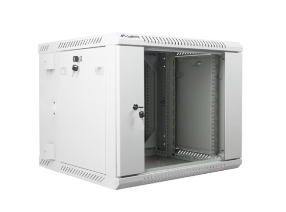 RACK CABINET 19" DOUBLE-SECTION WALL-MOUNT 9U/600X600 (FLAT PACK) GREY LANBERG