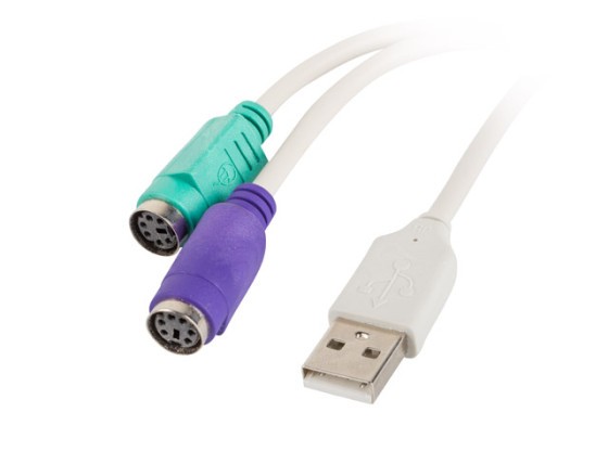 USB-A(M) 2.0->2X PS/2 ADAPTER WHITE LANBERG