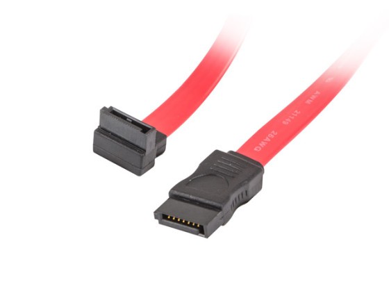 SATA DATA III (6GB/S) F/F CABLE 50CM ANGLED DOWN/STRAIGHT RED LANBERG