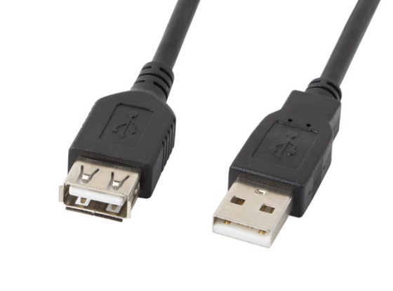 USB-A M/F 2.0 CABLE 1.8M BLACK LANBERG
