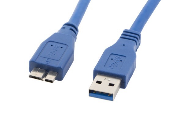 USB MICRO(M)->USB-A(M) 3.0 CABLE 0.5M BLUE LANBERG