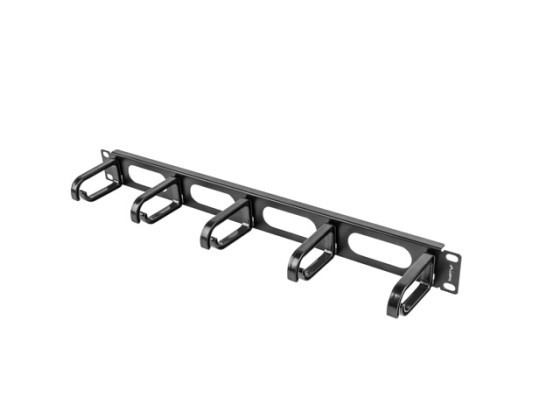 19" CABLE MANAGEMENT PANEL 5 RINGS - TYPE B 1U BLACK LANBERG