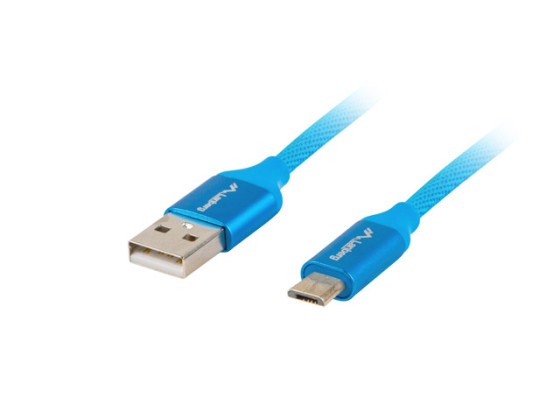 USB MICRO(M)->USB-A(M) 2.0 CABLE 1.8M BLUE PREMIUM QC 3.0 LANBERG