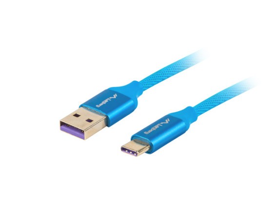 USB-C(M)->USB-A(M) 2.0 CABLE 1M BLUE PREMIUM 5A LANBERG