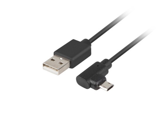 USB MICRO(M)->USB-A(M) 2.0 CABLE 1.8M ANGLED LEFT/RIGHT MICRO EASY-USB BLACK LANBERG