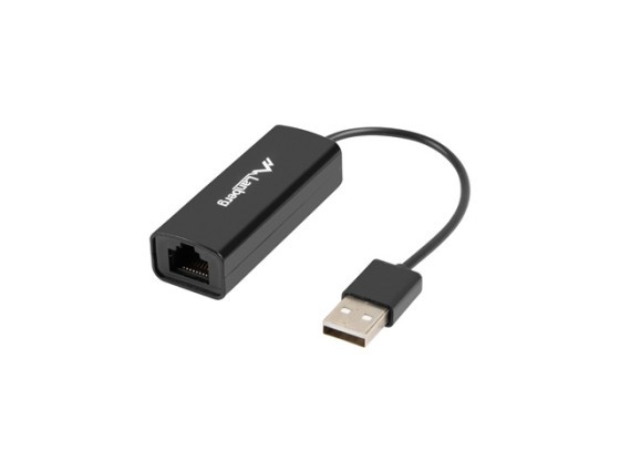 USB–>RJ45 ETHERNET ADAPTER NETWORK CARD LANBERG USB 2.0 1X RJ45 100MB CABLE
