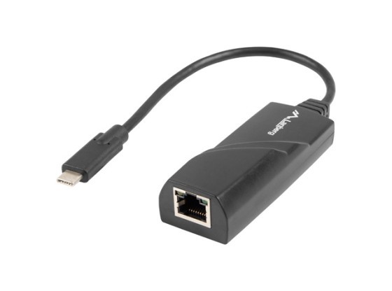 USB–>RJ45 ETHERNET ADAPTER NETWORK CARD LANBERG USB-C 3.1 1X RJ45 1GB CABLE