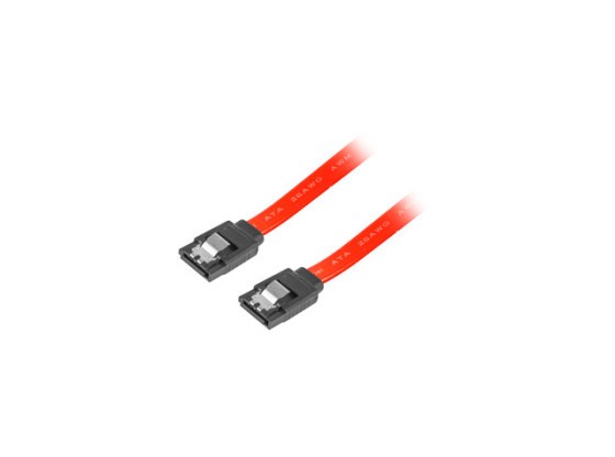 SATA DATA II (3GB/S) F/F CABLE 50CM METAL CLIPS RED LANBERG