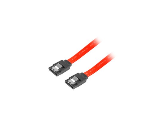 SATA DATA II (3GB/S) F/F CABLE 30CM METAL CLIPS RED LANBERG