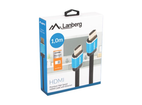HDMI M/M V2.0 CABLE 1M CU BLACK BOX PREMIUM CERTIFICATE LANBERG
