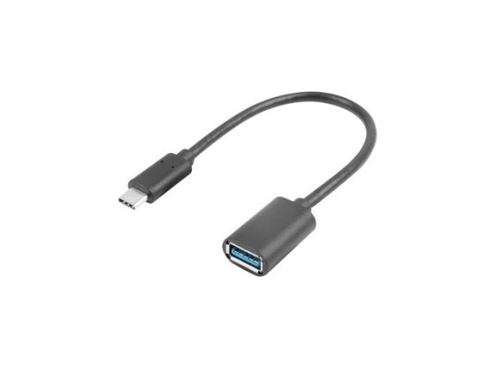 USB-C(M) 3.1->USB-A(F) ADAPTER CABLE 15CM BLACK OTG LANBERG