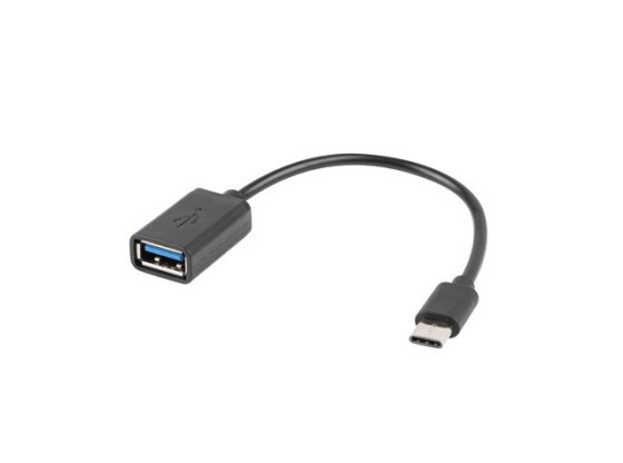 USB-C(M) 2.0->USB-A(F) ADAPTER CABLE 15CM OTG BLACK LANBERG