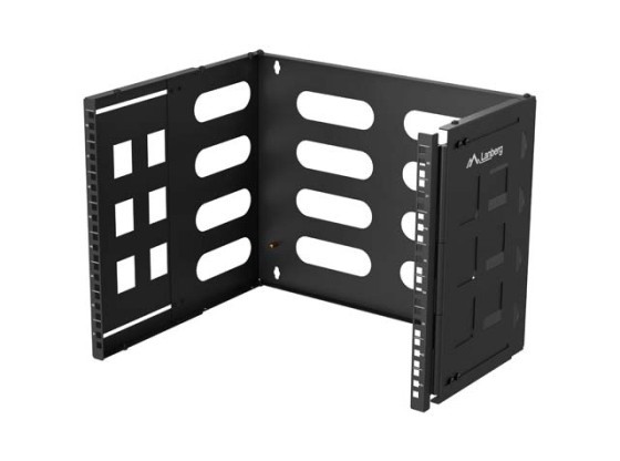 FOLDING BRACKET WALL-MOUNT 19" 8U 497X400/240 BLACK LANBERG