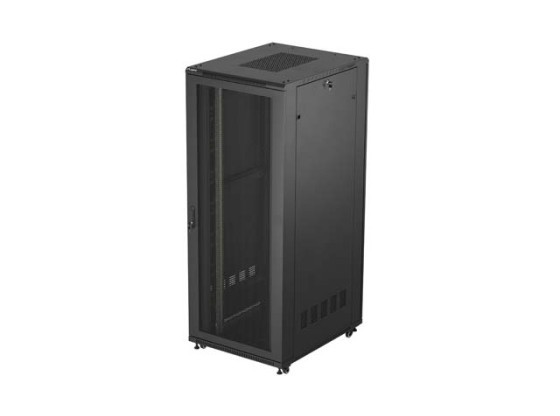 RACK CABINET 19" FREE-STANDING 42U/800X1000 (FLAT PACK) WITH MESH DOOR BLACK LANBERG