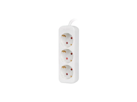 POWER STRIP LANBERG 1.5M 3X SCHUKO OUTLETS QUALITY-GRADE COPPER CABLE WHITE