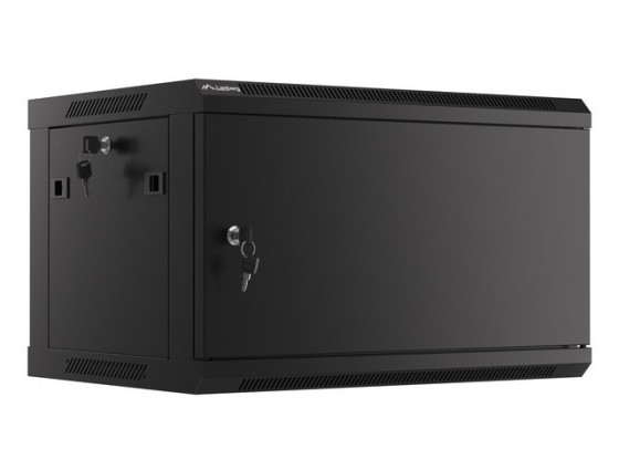 RACK CABINET 19" WALL-MOUNT 6U/600X450 FOR SELF-ASSEMBLY WITH METAL DOOR BLACK LANBERG (FLAT PACK)
