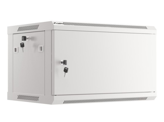 RACK CABINET 19" WALL-MOUNT 6U/600X450 FOR SELF-ASSEMBLY WITH METAL DOOR GREY LANBERG (FLAT PACK)