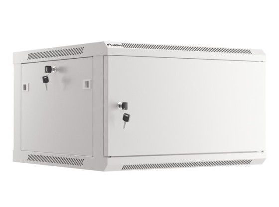 RACK CABINET 19" WALL-MOUNT 6U/600X600 FOR SELF-ASSEMBLY WITH METAL DOOR GREY LANBERG (FLAT PACK)