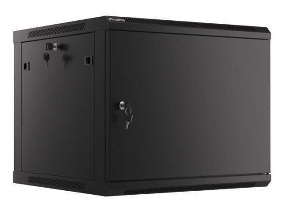 RACK CABINET 19" WALL-MOUNT 9U/600X600 FOR SELF-ASSEMBLY WITH METAL DOOR BLACK LANBERG (FLAT PACK)