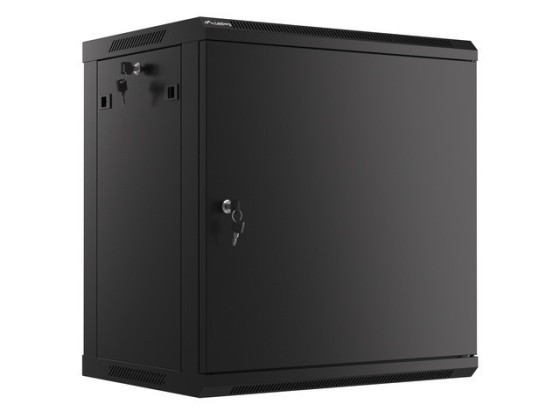 RACK CABINET 19" WALL-MOUNT 12U/600X450 FOR SELF-ASSEMBLY WITH METAL DOOR BLACK LANBERG (FLAT PACK)
