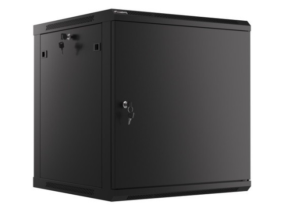 RACK CABINET 19" WALL-MOUNT 12U/600X600 FOR SELF-ASSEMBLY WITH METAL DOOR BLACK LANBERG (FLAT PACK)