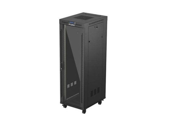 RACK CABINET 19" FREE-STANDING 37U/600X800 (FLAT PACK) WITH GLASS DOOR LCD BLACK LANBERG V2