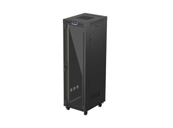 RACK CABINET 19" FREE-STANDING 42U/600X800 (FLAT PACK) WITH GLASS DOOR LCD BLACK LANBERG V2