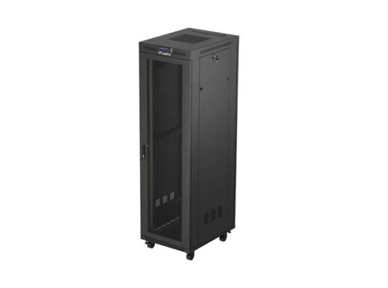 RACK CABINET 19" FREE-STANDING 42U/600X800 (FLAT PACK) WITH MESH DOOR LCD BLACK LANBERG V2