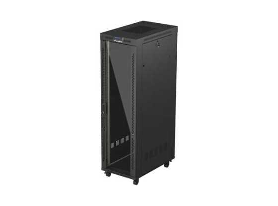 RACK CABINET 19" FREE-STANDING 42U/600X1000 (FLAT PACK) WITH GLASS DOOR LCD BLACK LANBERG V2