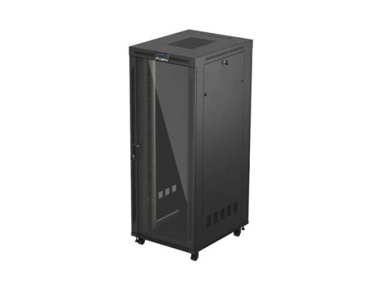 RACK CABINET 19" FREE-STANDING 42U/800X1000 (FLAT PACK) WITH GLASS DOOR LCD BLACK LANBERG V2