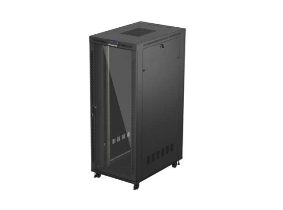 RACK CABINET 19" FREE-STANDING 42U/800X1200 (FLAT PACK) WITH GLASS DOOR LCD BLACK LANBERG V2