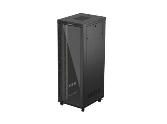 RACK CABINET 19" FREE-STANDING 47U/800X1000 (FLAT PACK) WITH GLASS DOOR LCD BLACK LANBERG V2