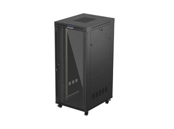 RACK CABINET 19" FREE-STANDING 37U/800X1000 (FLAT PACK) WITH GLASS DOOR LCD BLACK LANBERG V2