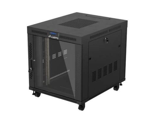 RACK CABINET 19" FREE-STANDING 15U/800X1000 (FLAT PACK) WITH GLASS DOOR LCD BLACK LANBERG V2