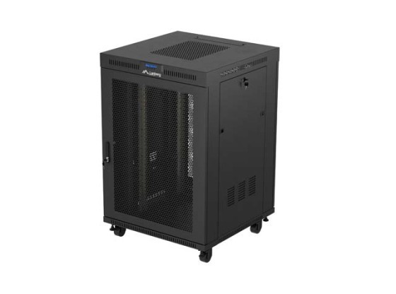 RACK CABINET 19" FREE-STANDING 22U/800X800 (FLAT PACK) WITH MESH DOOR LCD BLACK LANBERG V2