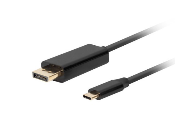 USB-C(M)->DISPLAYPORT(M) CABLE 1M 4K 60HZ BLACK LANBERG