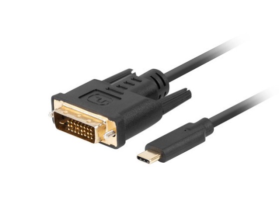 USB-C(M)->DVI-D(24+1)(M) CABLE 0.5M BLACK LANBERG