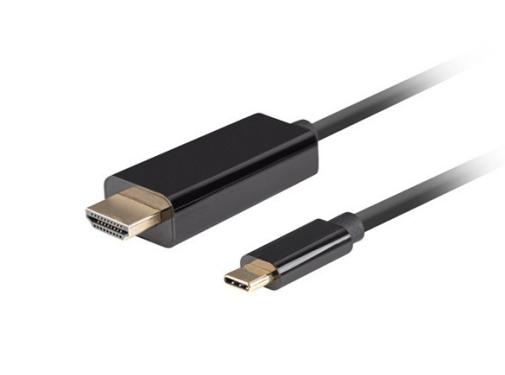 USB-C(M)->HDMI(M) CABLE 0.5M 4K 60HZ BLACK LANBERG