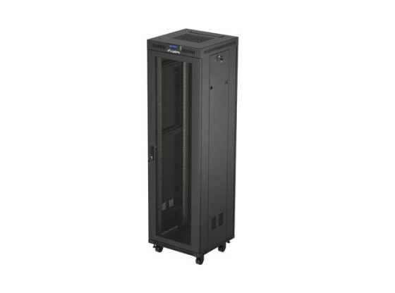 RACK CABINET 19" FREE-STANDING 42U/600X600 (FLAT PACK) WITH MESH DOOR LCD BLACK LANBERG V2