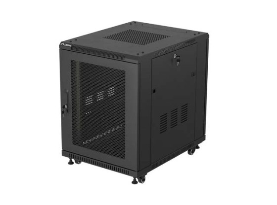 RACK CABINET 19" FREE-STANDING 15U/600X800 (FLAT PACK) WITH MESH DOOR BLACK LANBERG
