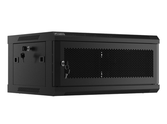 RACK CABINET 19" WALL-MOUNT 4U/600X450 WITH PERFORATED DOOR BLACK LANBERG (FLAT PACK)