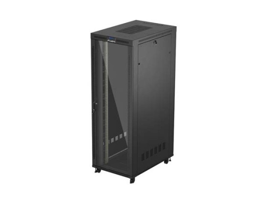 RACK CABINET 19" FREE-STANDING 47U/800X1200 (FLAT PACK) WITH GLASS DOOR LCD BLACK LANBERG V2