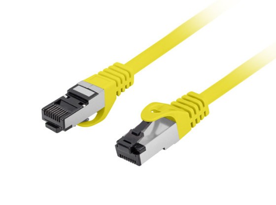 PATCHCORD CAT.8.1 S/FTP LSZH CU 0.25M YELLOW FLUKE PASSED LANBERG