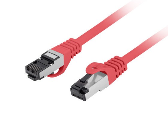 PATCHCORD CAT.8.1 S/FTP LSZH CU 0.25M RED FLUKE PASSED LANBERG