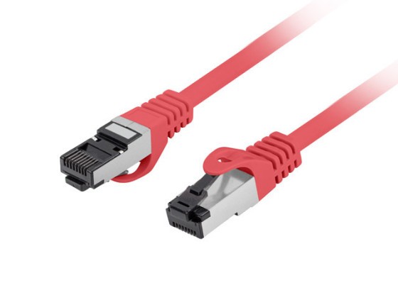 PATCHCORD CAT.8.1 S/FTP LSZH CU 0.5M RED FLUKE PASSED LANBERG