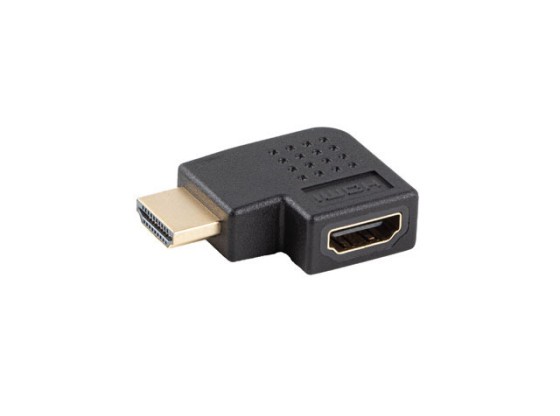 HDMI(M)->HDMI(F) ADAPTER 4K ANGLED LEFT BLACK LANBERG