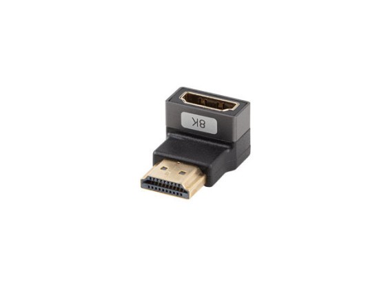 HDMI(M)->HDMI(F) ADAPTER 8K ANGLED DOWN ALUMINUM SILVER LANBERG