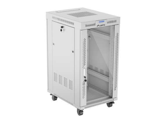 RACK CABINET 19" FREE-STANDING 22U/600X800 (FLAT PACK) WITH GLASS DOOR LCD GREY LANBERG V2